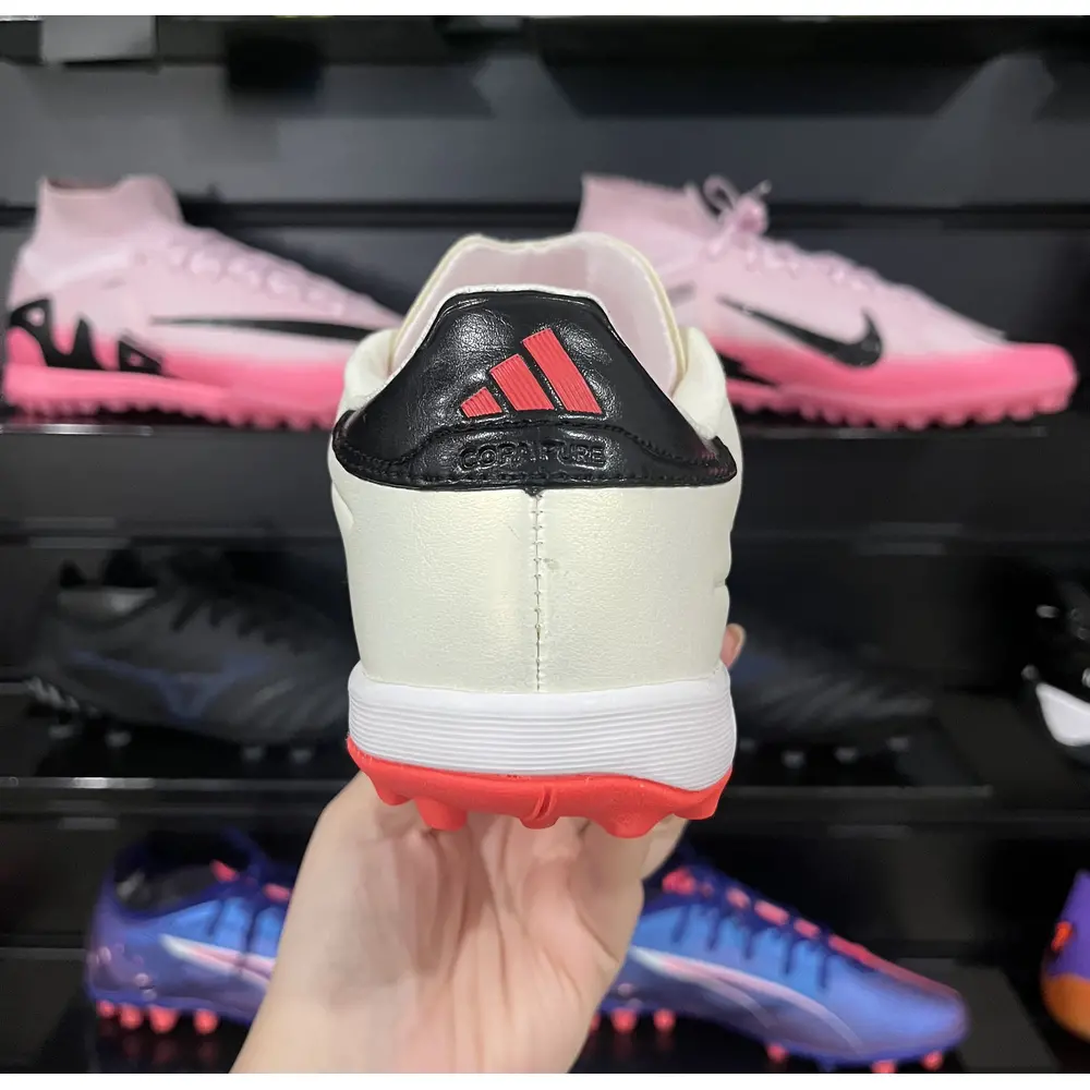 Chuteira Society Adidas Copa Pure.1 TF Bege, Laranja e Preta - Pronta Entrega