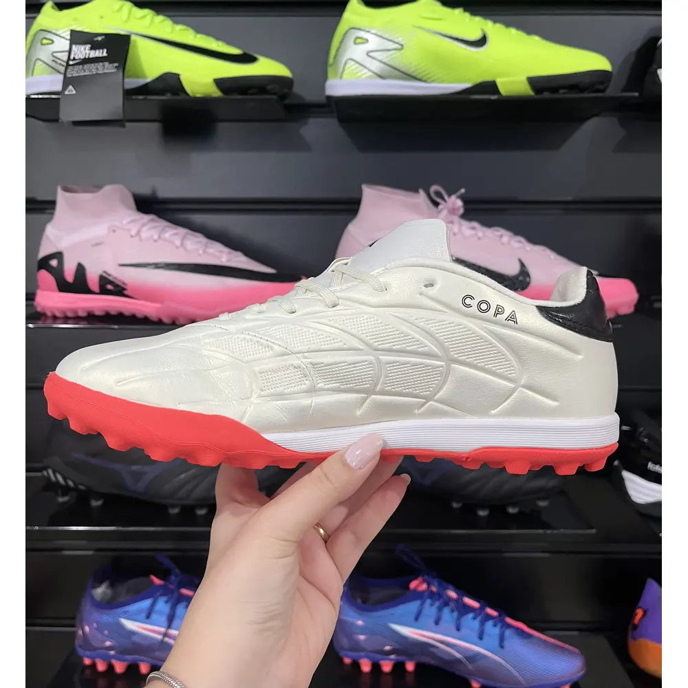 Chuteira Society Adidas Copa Pure.1 TF Bege, Laranja e Preta - Pronta Entrega