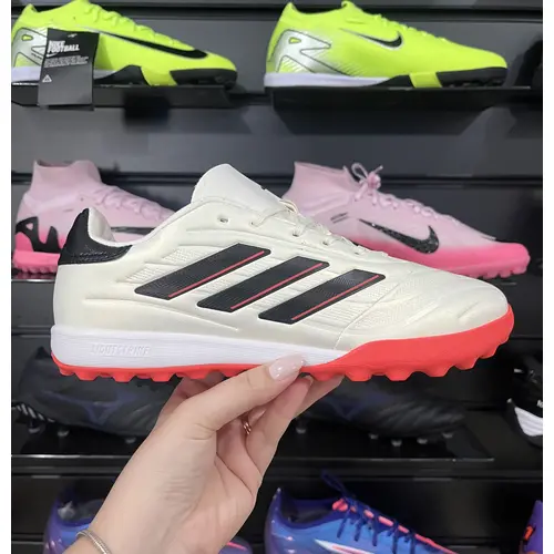 Chuteira Society Adidas Copa Pure.1 TF Bege, Laranja e Preta - Pronta Entrega