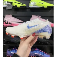 Chuteira Campo Nike Air Zoom Mercurial Vapor 16 Elite FG Branca, Azul e Laranja - Blueprint Pack - Pronta Entrega - imagem 3