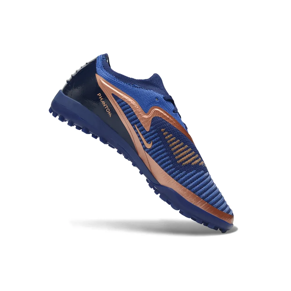 Chuteira Society Nike Phantom GX 6 Elite TF Azul e Bronze