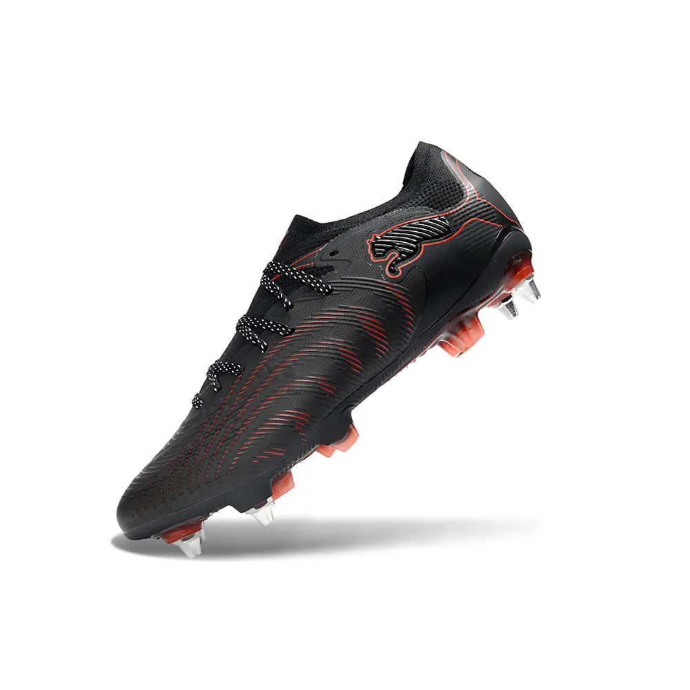 Chuteira Campo Puma Future 9 Trava Mista Preto e Vermelho