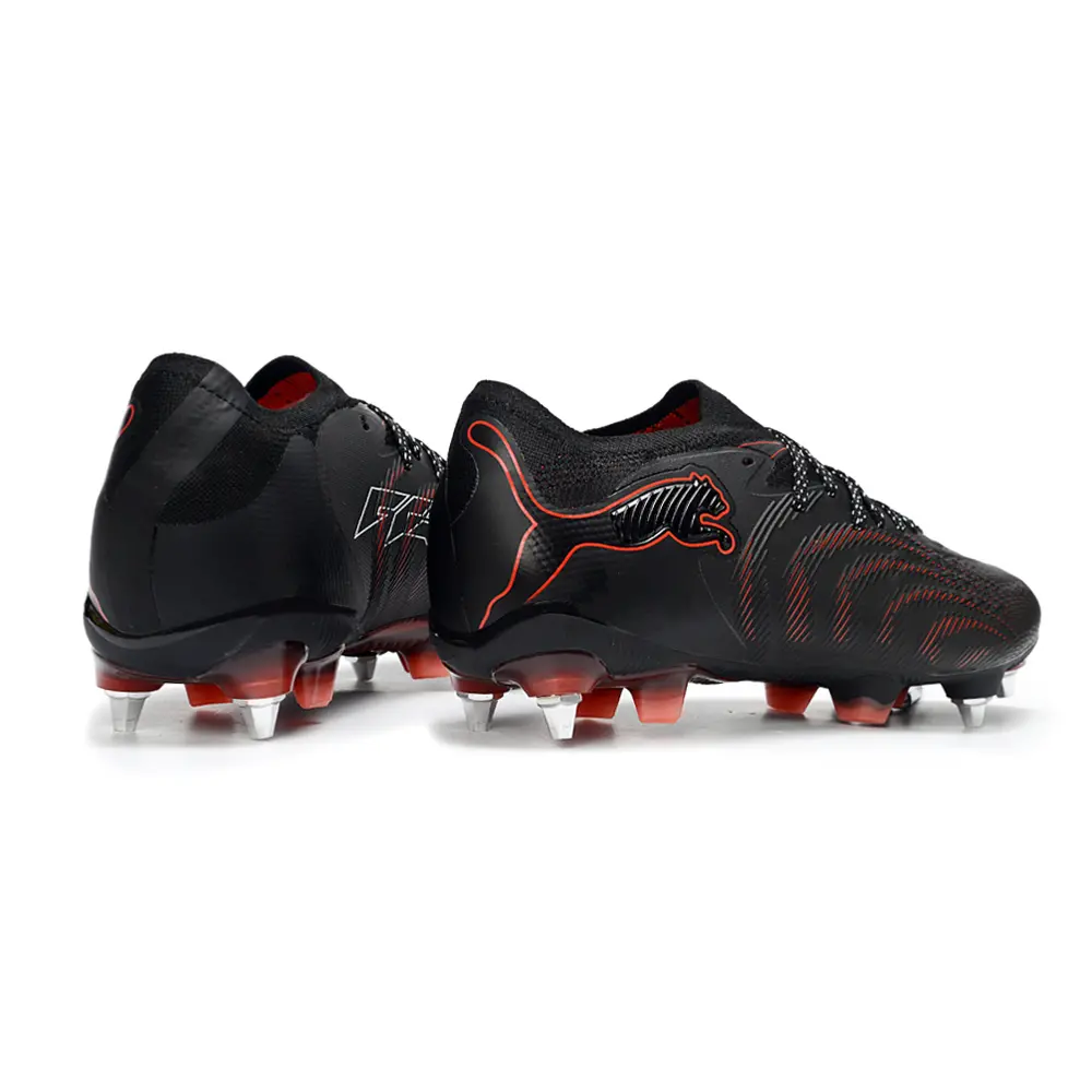Chuteira Campo Puma Future 9 Trava Mista Preto e Vermelho