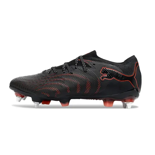 Chuteira Campo Puma Future 9 Trava Mista Preto e Vermelho