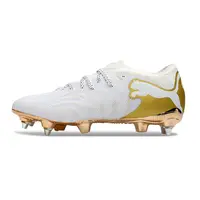 Chuteira Campo Puma Future 9 Trava Mista Branco e Dourado - imagem 1