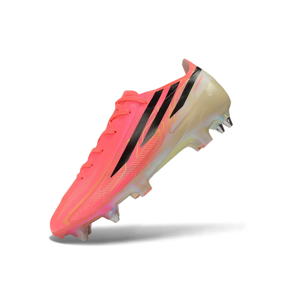 Chuteira Campo Adidas F50 Hyperfast Ponta de Aluminio Rosa e Preto - Road to Glory Pack