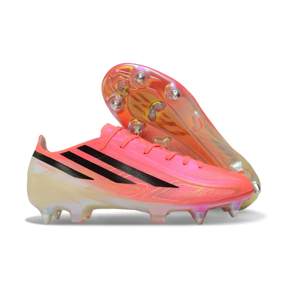 Chuteira Campo Adidas F50 Hyperfast Ponta de Aluminio Rosa e Preto - Road to Glory Pack