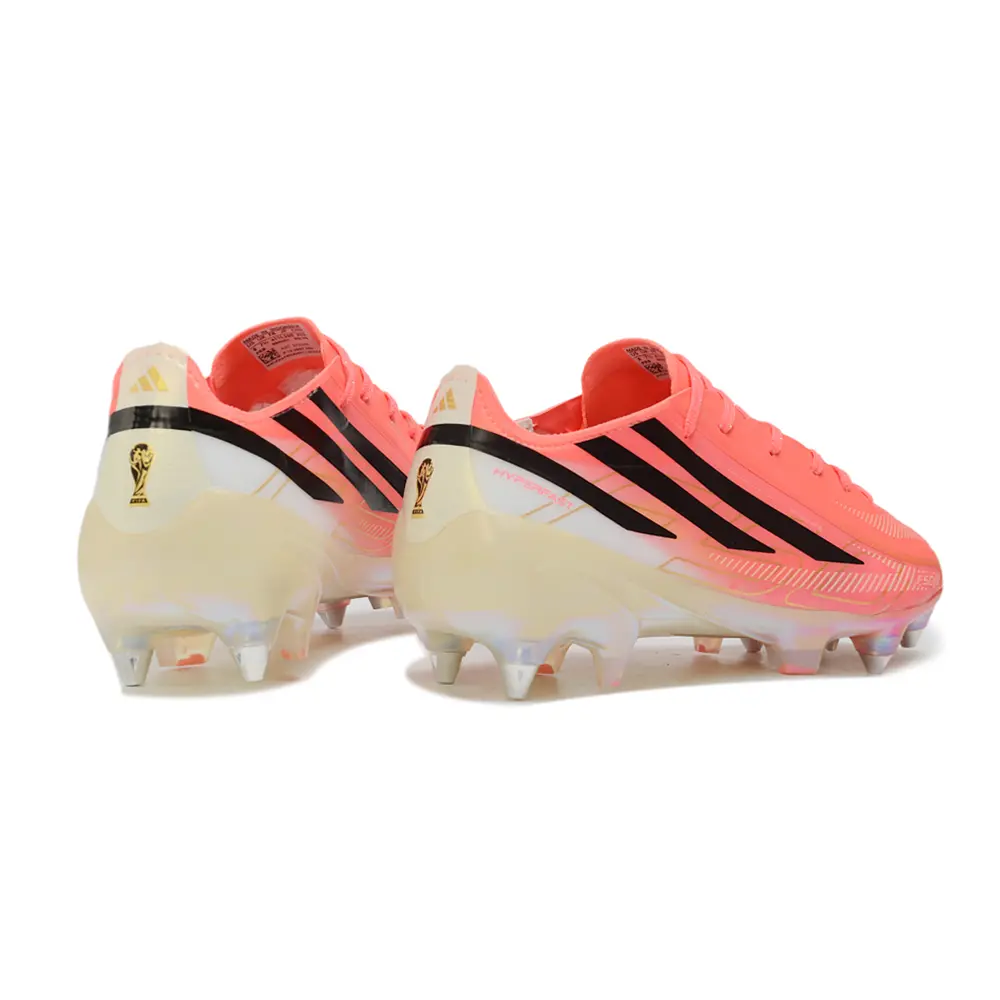 Chuteira Campo Adidas F50 Hyperfast Ponta de Aluminio Rosa e Preto - Road to Glory Pack