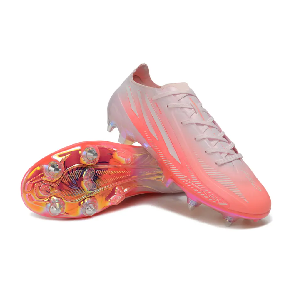 Chuteira Campo Adidas F50 Hyperfast Ponta de Aluminio Rosa e Branco