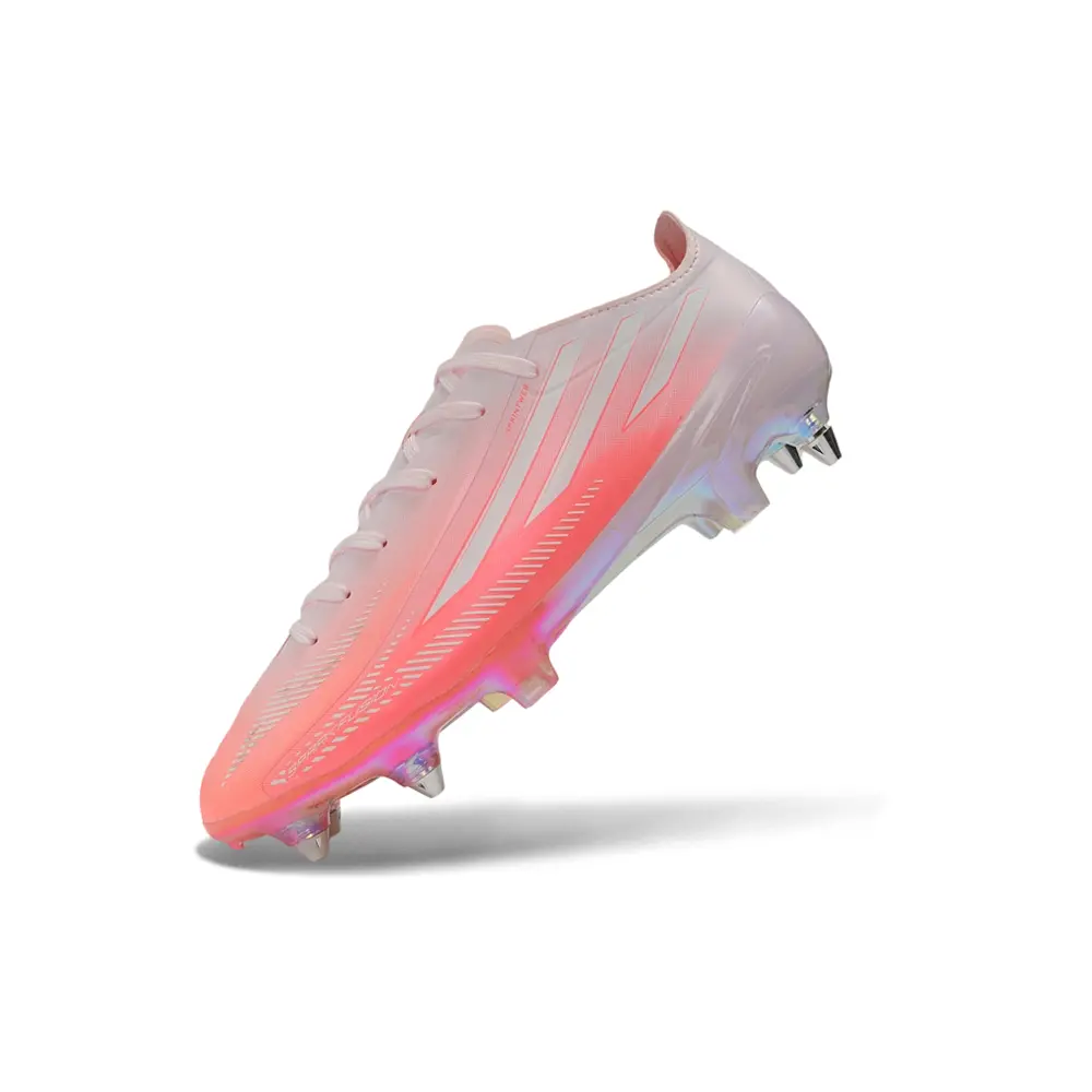 Chuteira Campo Adidas F50 Hyperfast Ponta de Aluminio Rosa e Branco