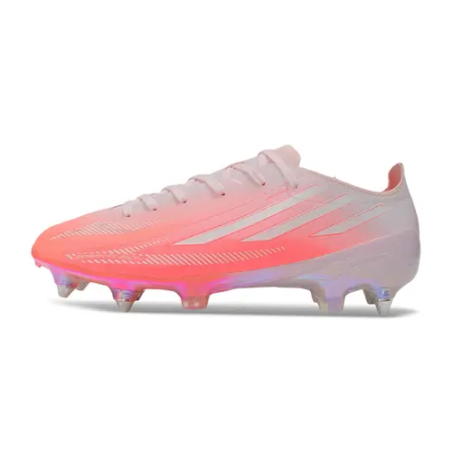 Chuteira Campo Adidas F50 Hyperfast Ponta de Aluminio Rosa e Branco