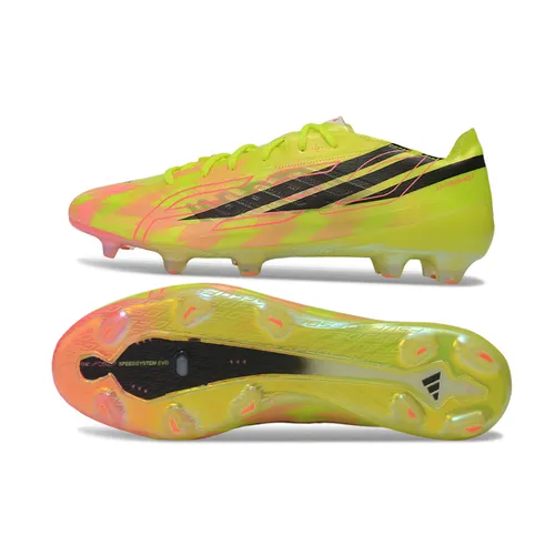 Chuteira Campo Adidas F50 Hyperfast FG Verde, Rosa e Preto - Too Light