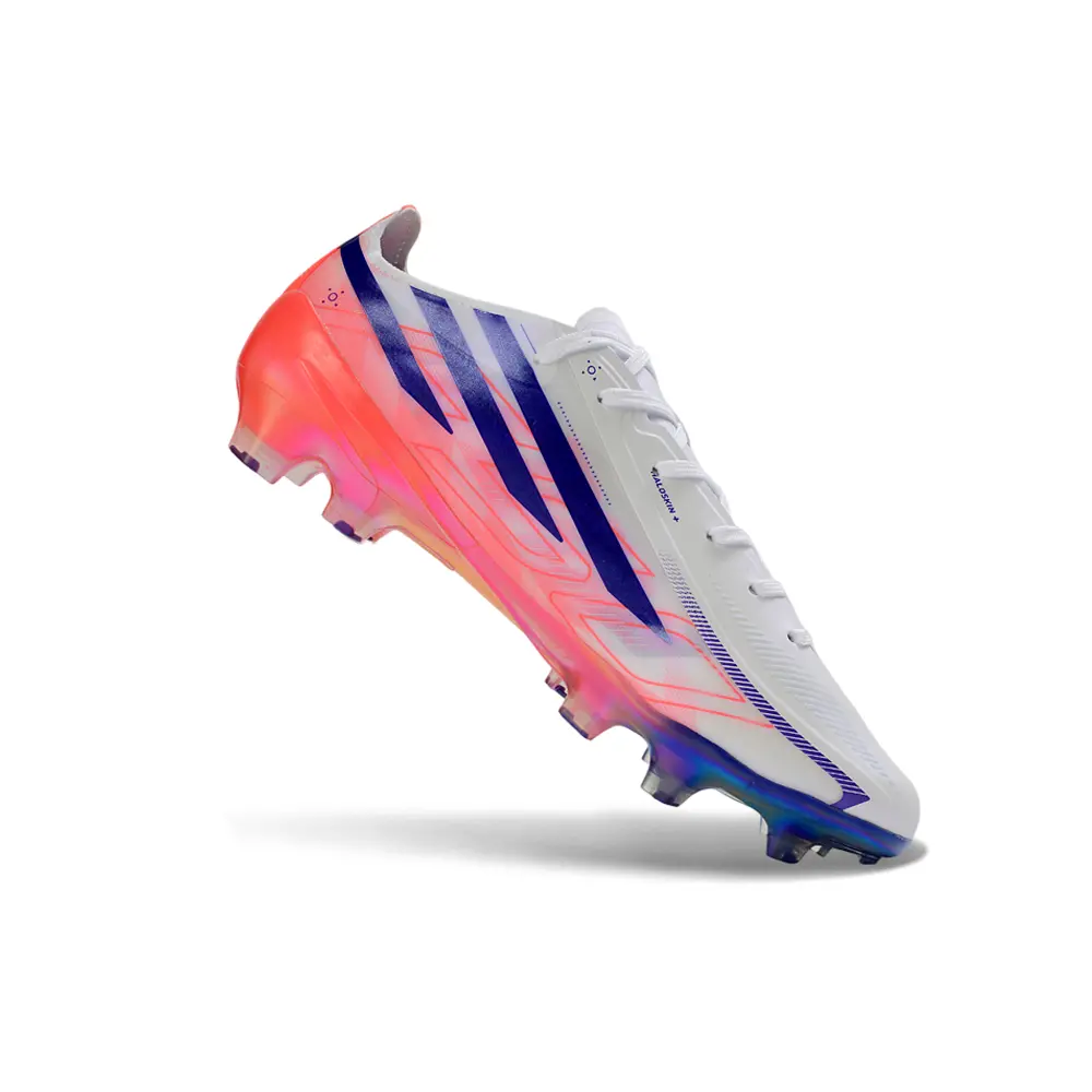 Chuteira Campo Adidas F50 Hyperfast FG Branco, Azul e Rosa