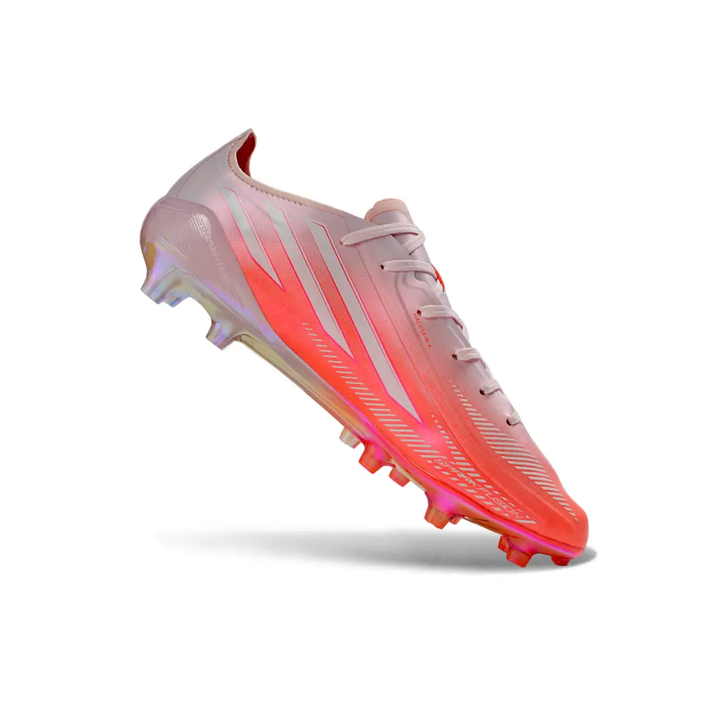 Chuteira Campo Adidas F50 Hyperfast FG Rosa e Branco