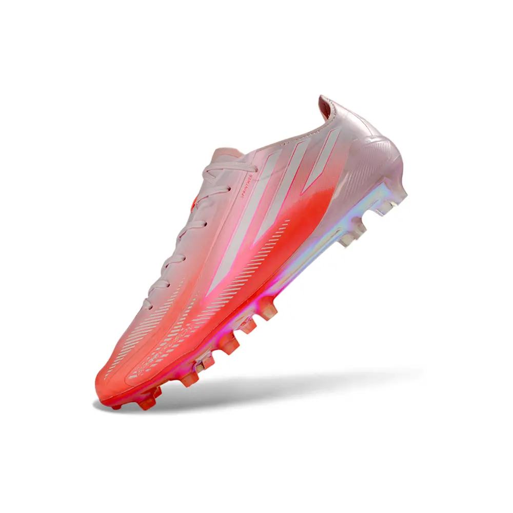 Chuteira Campo Adidas F50 Hyperfast FG Rosa e Branco