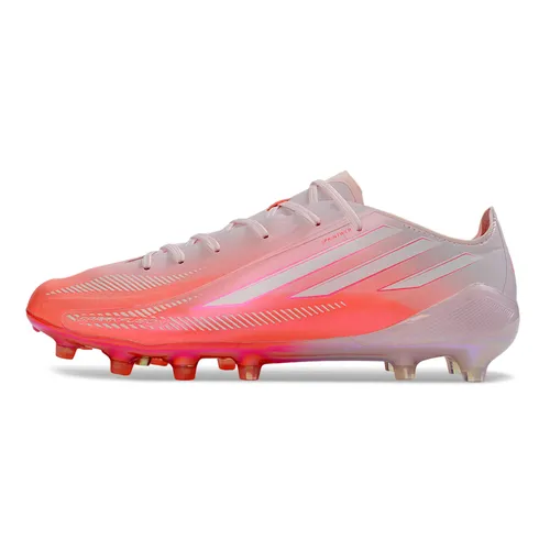 Chuteira Campo Adidas F50 Hyperfast FG Rosa e Branco