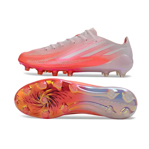 Chuteira Campo Adidas F50 Hyperfast FG Rosa e Branco