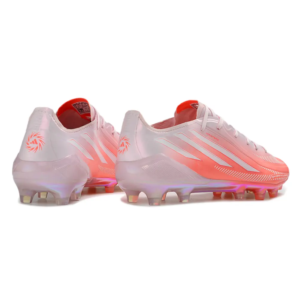 Chuteira Campo Adidas F50 Hyperfast FG Rosa e Branco