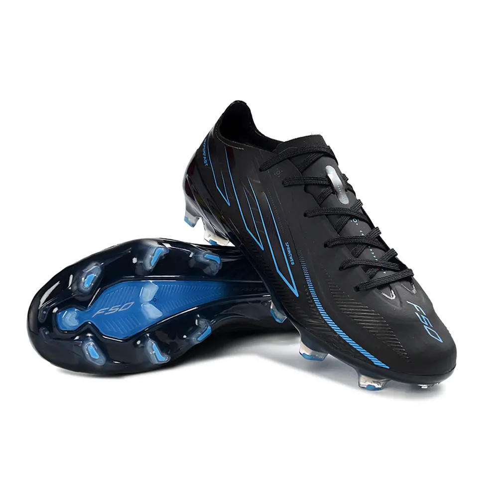 Chuteira Campo Adidas F50 Hyperfast FG Preto e Azul