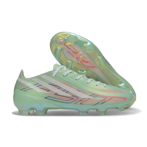 Chuteira Campo Adidas F50 Hyperfast FG Verde, Branco e Laranja 