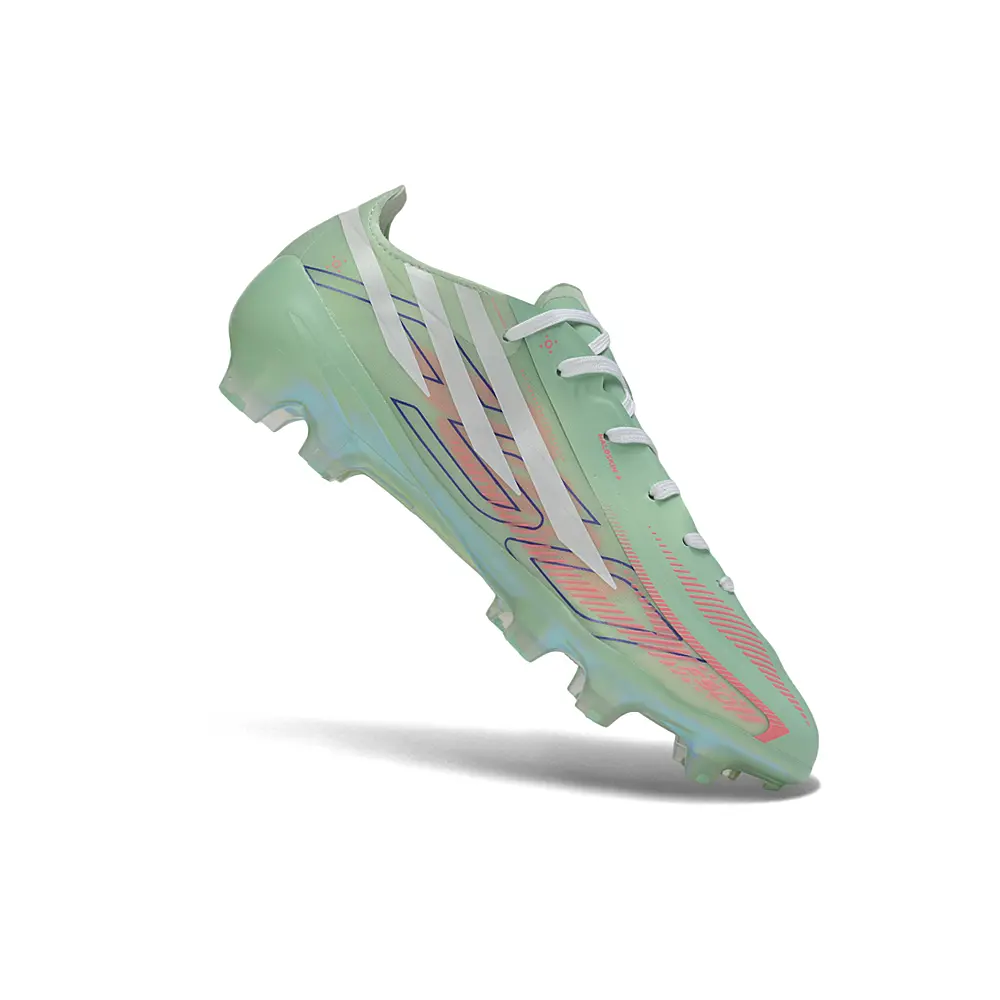 Chuteira Campo Adidas F50 Hyperfast FG Verde, Branco e Laranja 