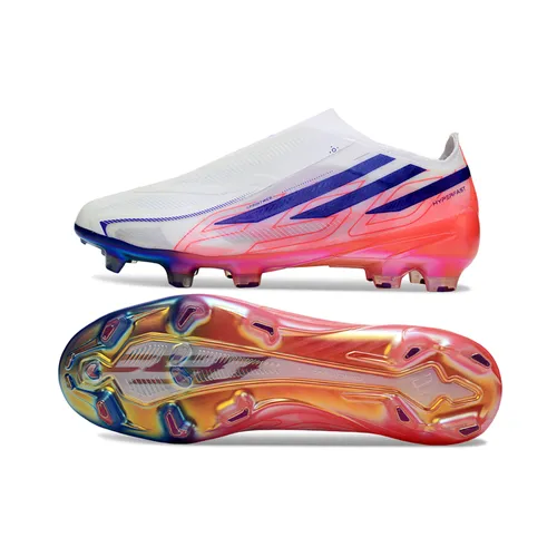 Chuteira Campo Adidas F50 LL Hyperfast FG Branco, Azul e Rosa