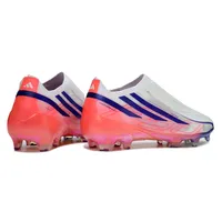 Chuteira Campo Adidas F50 LL Hyperfast FG Branco, Azul e Rosa - imagem 4