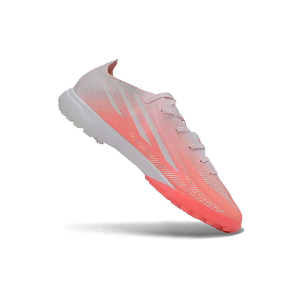 Chuteira Society Adidas F50 Hyperfast TF Rosa e Branco