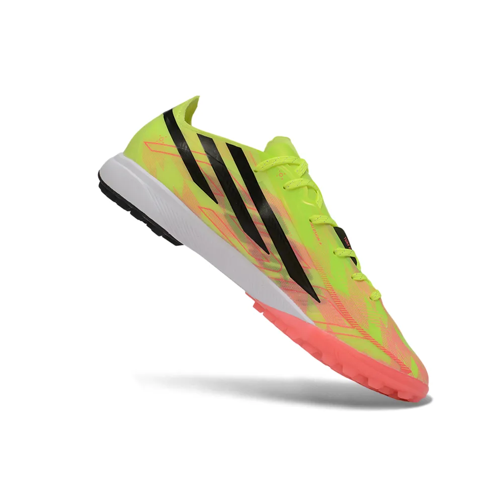 Chuteira Society Adidas F50 Hyperfast TF Verde, Rosa e Preto