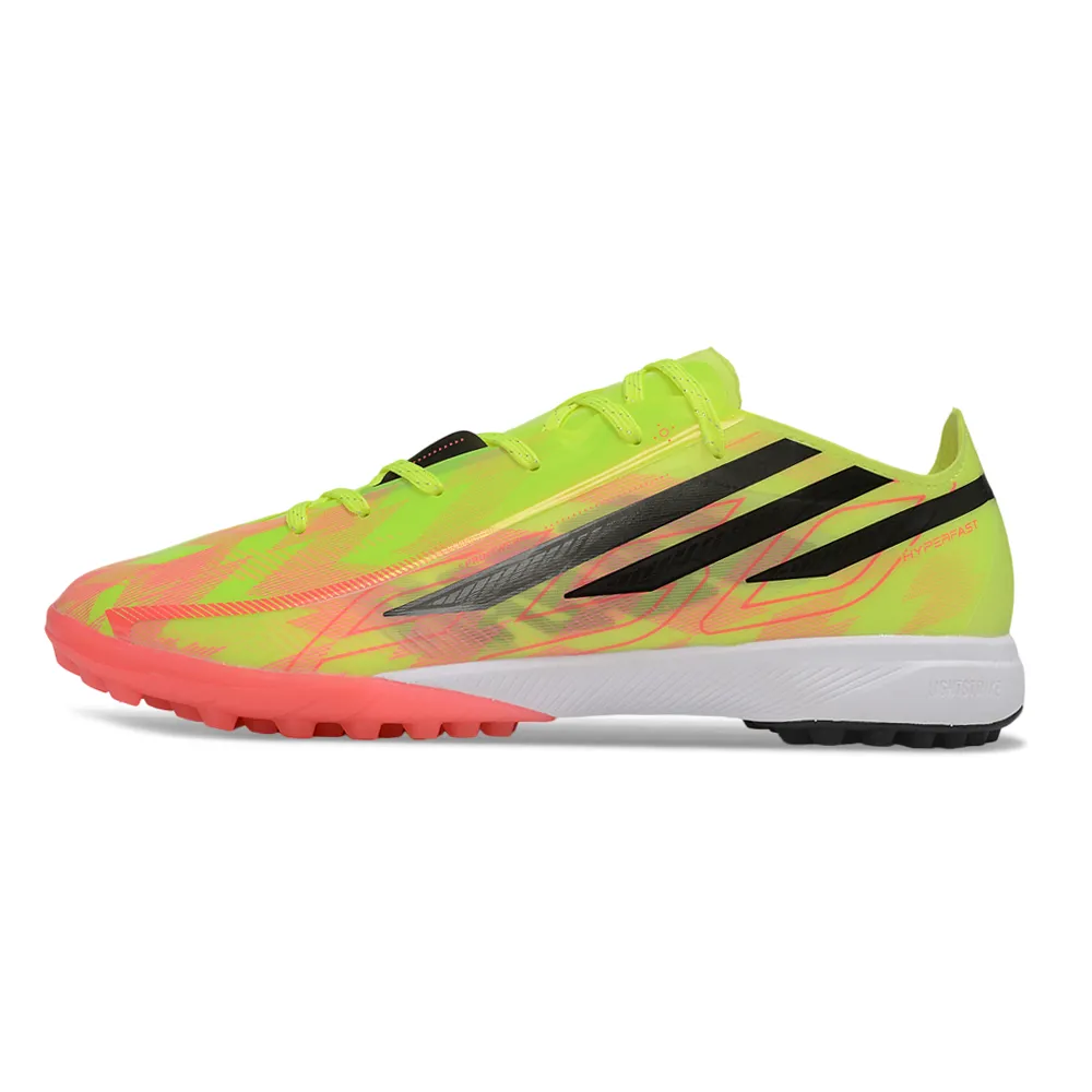 Chuteira Society Adidas F50 Hyperfast TF Verde, Rosa e Preto