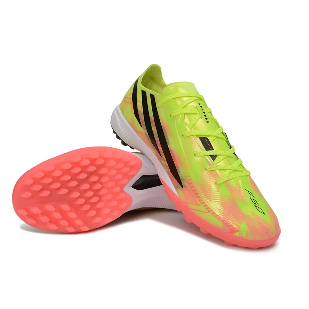 Chuteira Society Adidas F50 Hyperfast TF Verde, Rosa e Preto