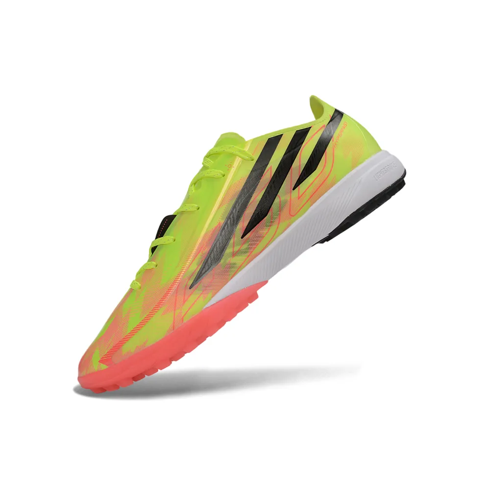 Chuteira Society Adidas F50 Hyperfast TF Verde, Rosa e Preto