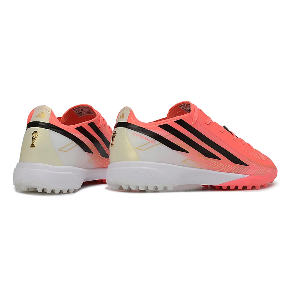 Chuteira Society Adidas F50 Hyperfast TF Rosa e Preto - Road to Glory Pack