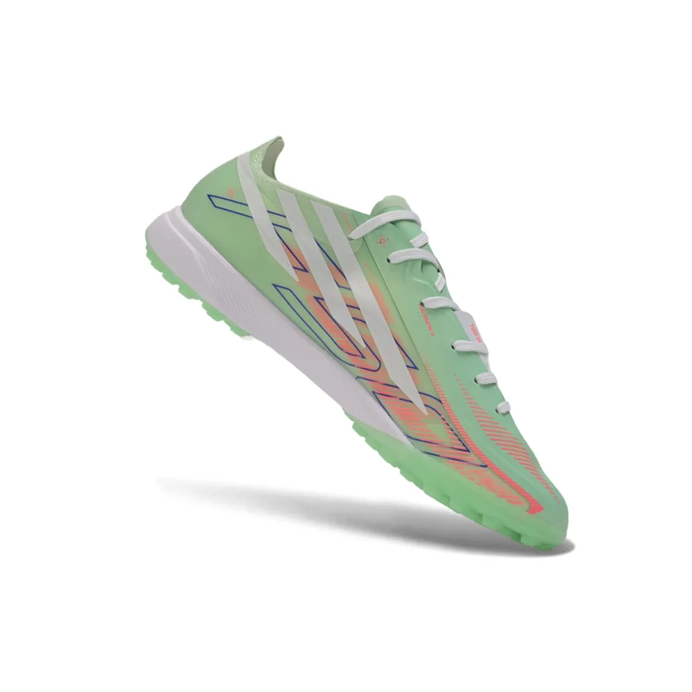 Chuteira Society Adidas F50 Hyperfast TF Verde e Branco