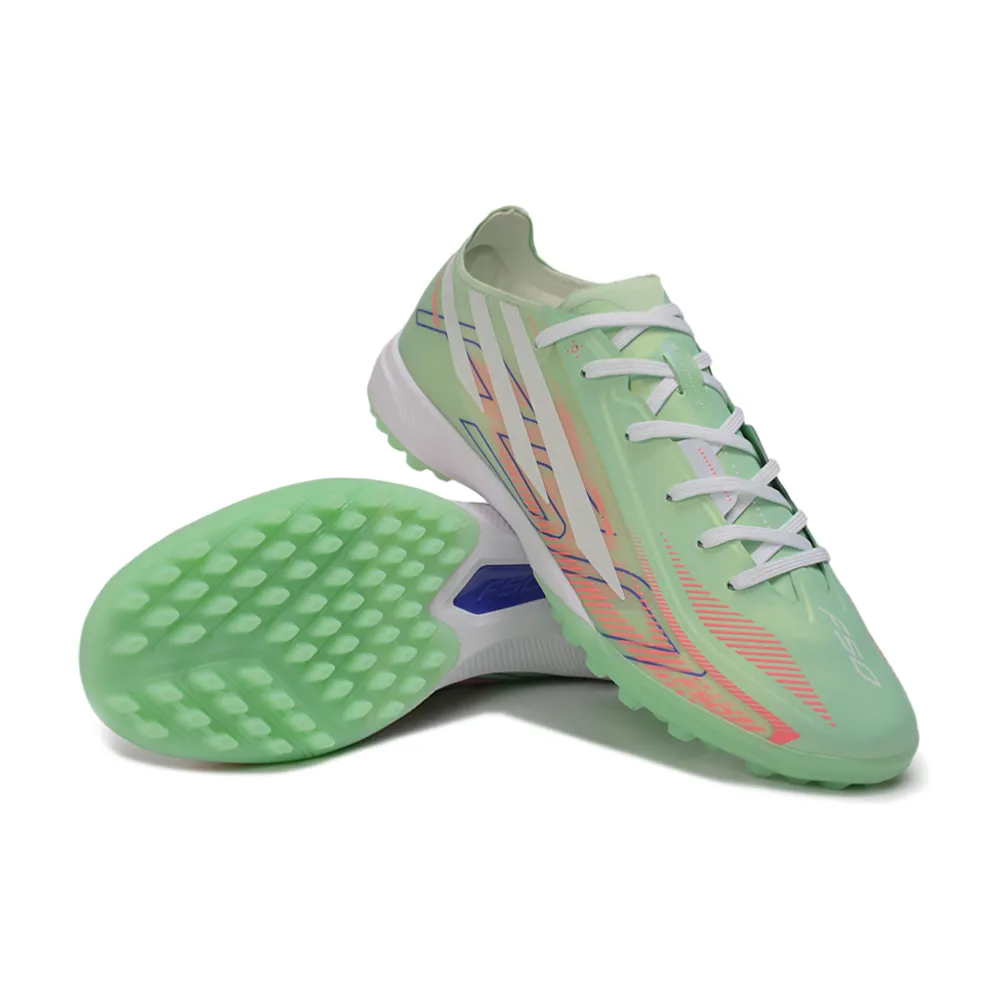 Chuteira Society Adidas F50 Hyperfast TF Verde e Branco