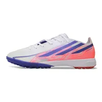Chuteira Society Adidas F50 Hyperfast TF Branco, Azul e Rosa - imagem 1