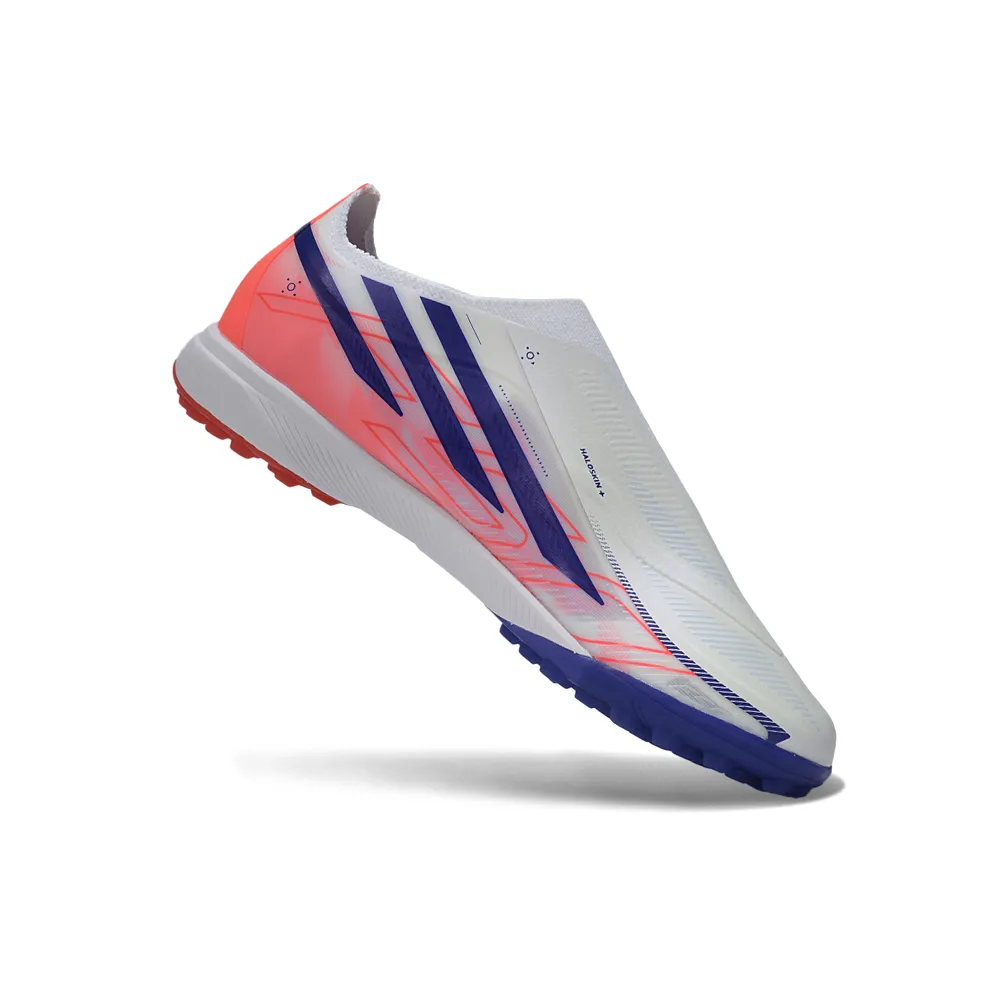 Chuteira Society Adidas F50 LL Hyperfast TF Branco, Rosa e Azul