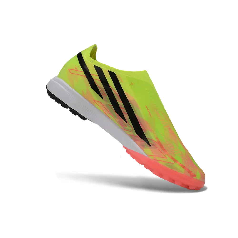 Chuteira Society Adidas F50 LL Hyperfast TF Verde, Rosa e Preto