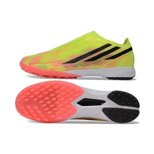 Chuteira Society Adidas F50 LL Hyperfast TF Verde, Rosa e Preto
