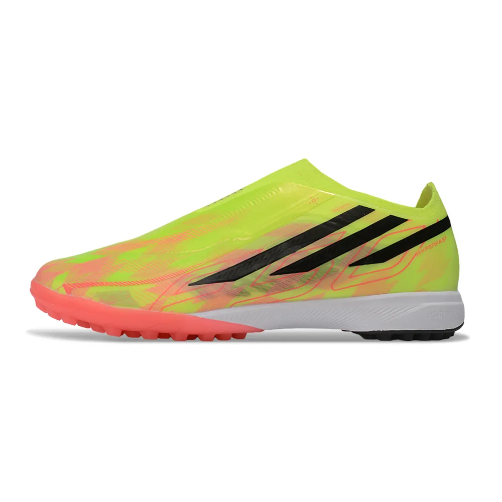 Chuteira Society Adidas F50 LL Hyperfast TF Verde, Rosa e Preto