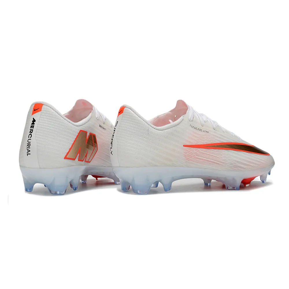 Chuteira Campo Nike Air Zoom Mercurial Superfly 11 Elite FG Branco, Laranja e Dourado