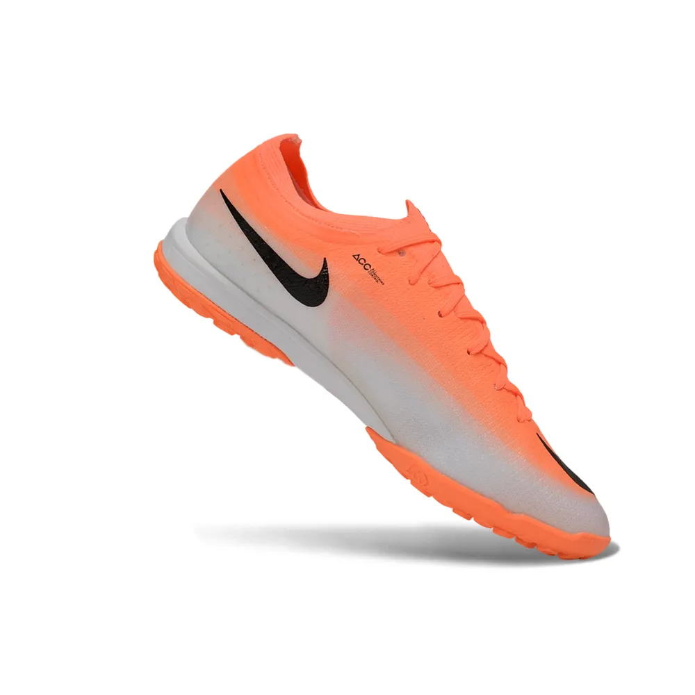 Chuteira Society Nike Mercurial Vapor 17 Elite TF Laranja e Branco