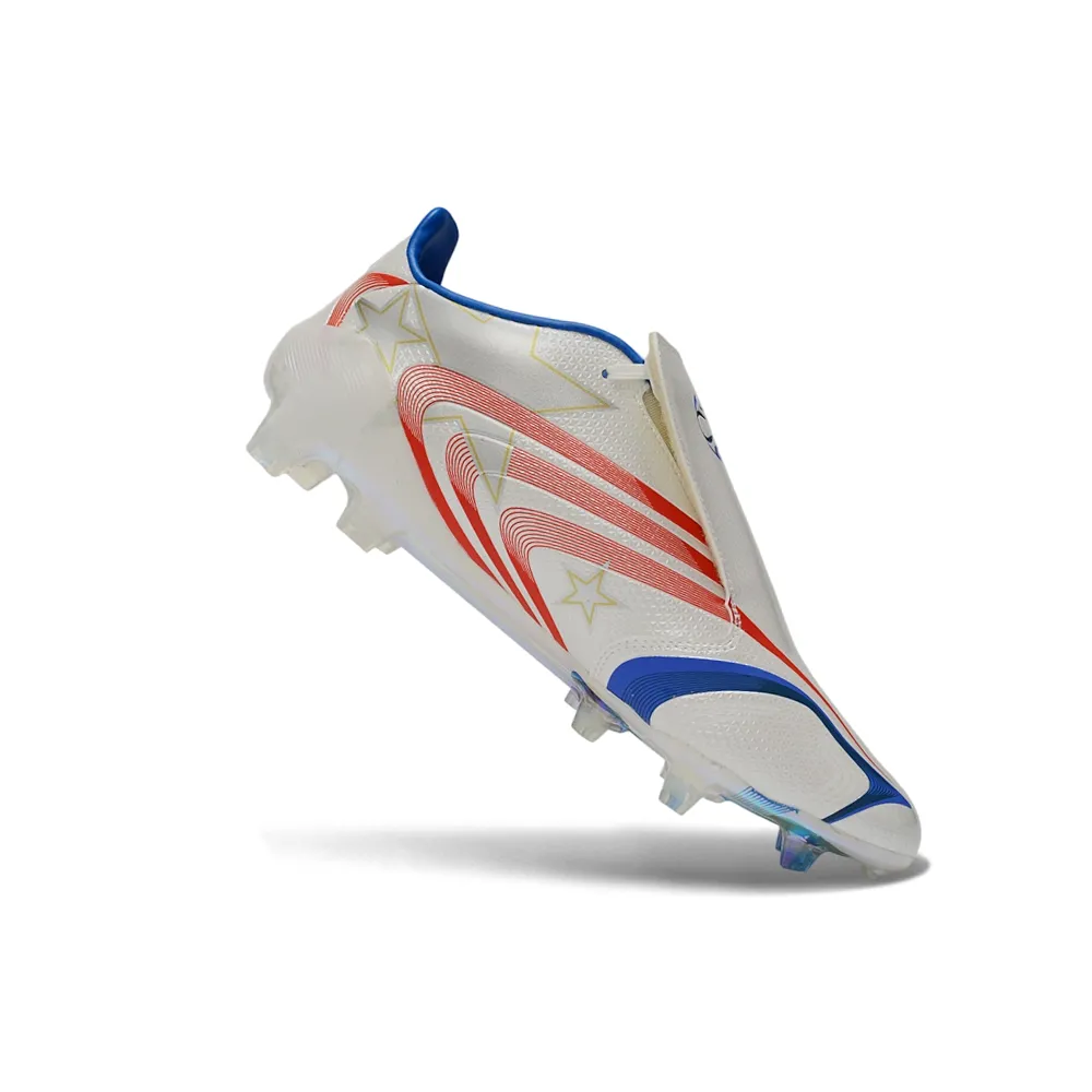 Chuteira Campo Adidas F50 Spider FG Branco, Azul, Vermelho e Dourado