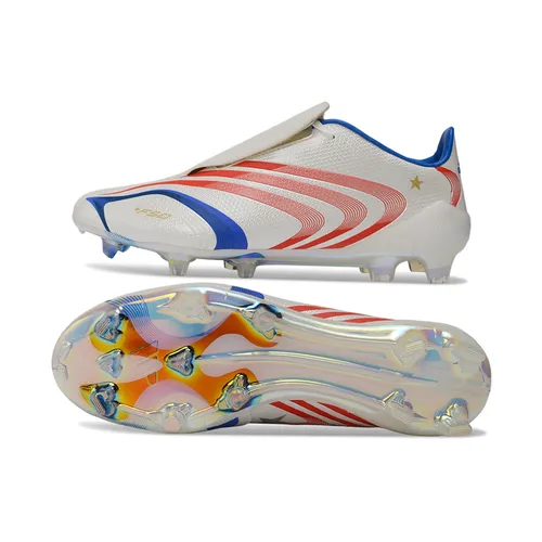 Chuteira Campo Adidas F50 Spider FG Branco, Azul, Vermelho e Dourado