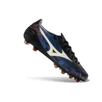Chuteira Campo Mizuno Alpha III FG Preto, Azul e Laranja - imagem 6
