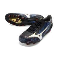 Chuteira Campo Mizuno Alpha III FG Preto, Azul e Laranja - imagem 4