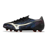 Chuteira Campo Mizuno Alpha III FG Preto, Azul e Laranja - imagem 1