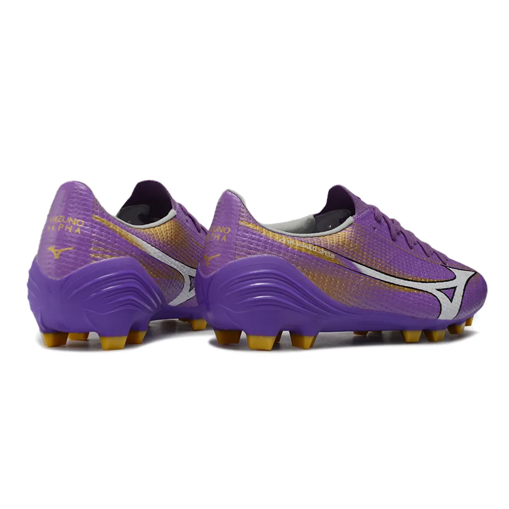 Chuteira Campo Mizuno Alpha III FG Roxo e Dourado