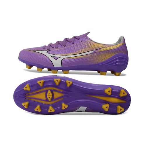 Chuteira Campo Mizuno Alpha III FG Roxo e Dourado