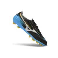 Chuteira Campo Mizuno Alpha III FG Preto, Azul e Dourado - imagem 3